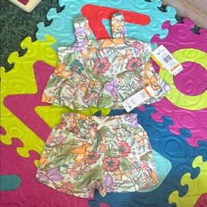 Roxy Floral Baby Top in Orange and Pink